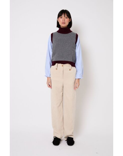 Pantaloni Cuca Pana ecru