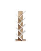 Étagère Tuval bibliothèque décor chêne et blanc - H.129.8 cm