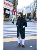 Tokyo Superlana marineblauer Wollmantel