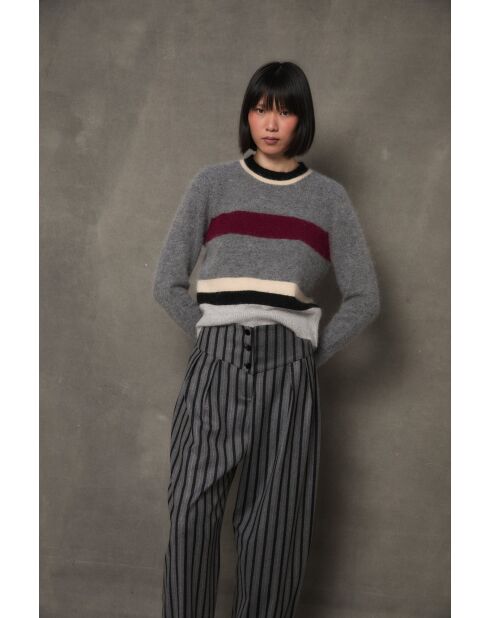 Grauer Wollpullover Nagoya Punto