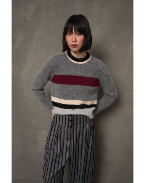 Grauer Wollpullover Nagoya Punto