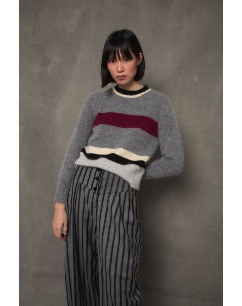 Grauer Wollpullover Nagoya Punto