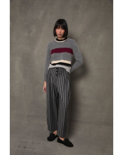 Grauer Wollpullover Nagoya Punto