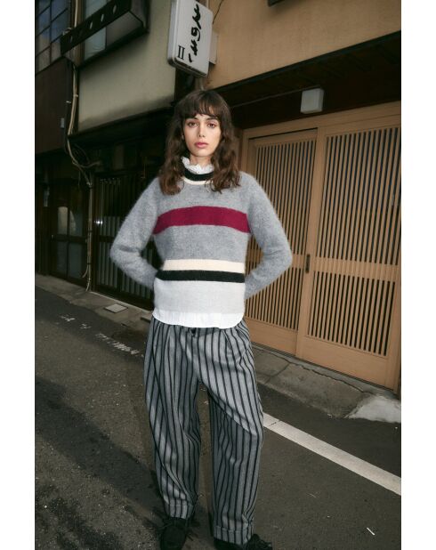 Grauer Wollpullover Nagoya Punto