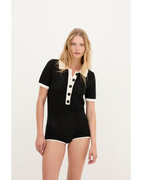 Combinaison en coton Sasha Punto noir