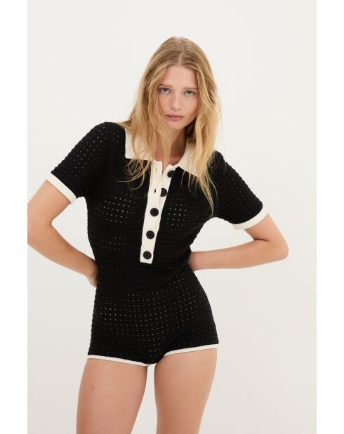 Combinaison en coton Sasha Punto noir