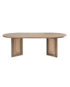 Ovaler Couchtisch Talia mit Rattanbeinen - L.120 cm