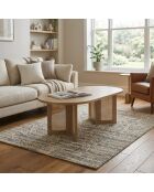 Ovaler Couchtisch Talia mit Rattanbeinen - L.120 cm