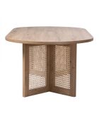 Ovaler Couchtisch Talia mit Rattanbeinen - L.120 cm