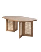 Ovaler Couchtisch Talia mit Rattanbeinen - L.120 cm