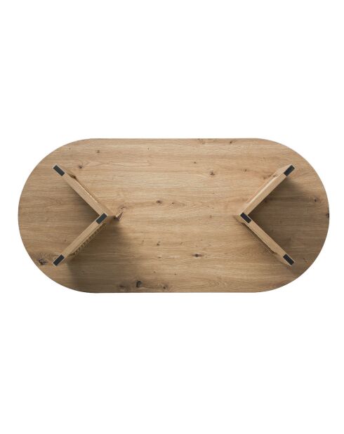 Ovaler Couchtisch Talia mit Rattanbeinen - L.120 cm