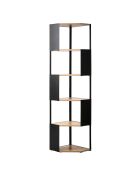 Étagère d'angle Eklo 5 niveaux avec flancs en métal noir - H.172 cm