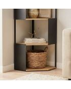 Étagère d'angle Eklo 5 niveaux avec flancs en métal noir - H.172 cm