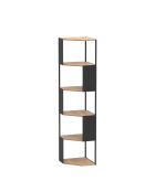 Étagère d'angle Eklo 5 niveaux avec flancs en métal noir - H.172 cm