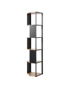Étagère d'angle Eklo 5 niveaux avec flancs en métal noir - H.172 cm