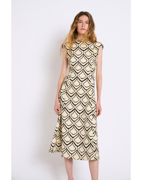 Robe en coton Column Colmena noire