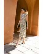 Robe en coton Column Colmena noire