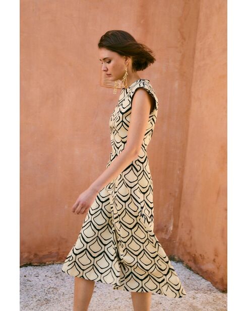 Robe en coton Column Colmena noire