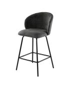 Lot de 2 tabourets Sorrel en tissu chiné et pieds en métal noirs