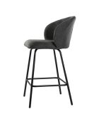 Lot de 2 tabourets Sorrel en tissu chiné et pieds en métal noirs