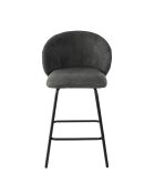 Lot de 2 tabourets Sorrel en tissu chiné et pieds en métal noirs