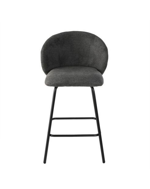 Lot de 2 tabourets Sorrel en tissu chiné et pieds en métal noirs