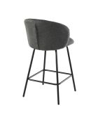 Lot de 2 tabourets Sorrel en tissu chiné et pieds en métal noirs