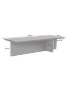 Table basse Harbor avec plateau rectangulaire et pied asymétrique décor travertin - L.120 cm