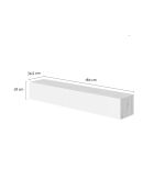 Armario suspendido Kaway con 2 solapas y 2 nichos de almacenamiento en blanco y madera clara - L.180 cm
