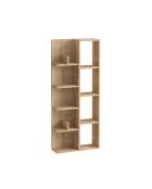 Librería Lily de 4 nichos y 4 estantes con decoración de madera clara, H.150 cm