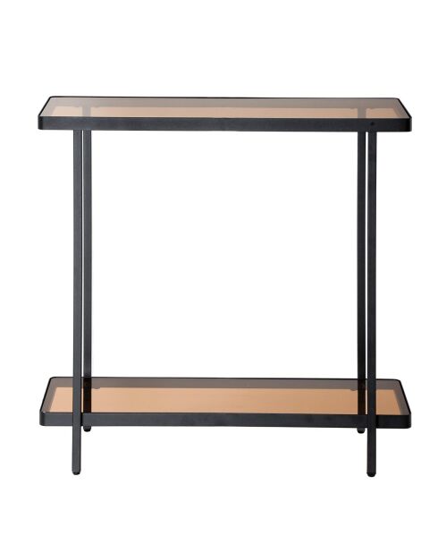 Console Ora avec deux plateaux en verre fumé - L.80 cm