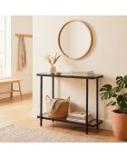 Console Ora avec deux plateaux en verre fumé - L.80 cm