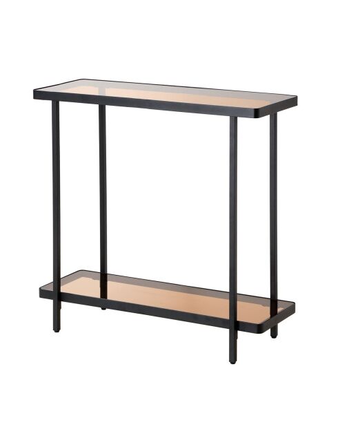 Console Ora avec deux plateaux en verre fumé - L.80 cm