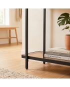 Console Ora avec deux plateaux en verre fumé - L.80 cm