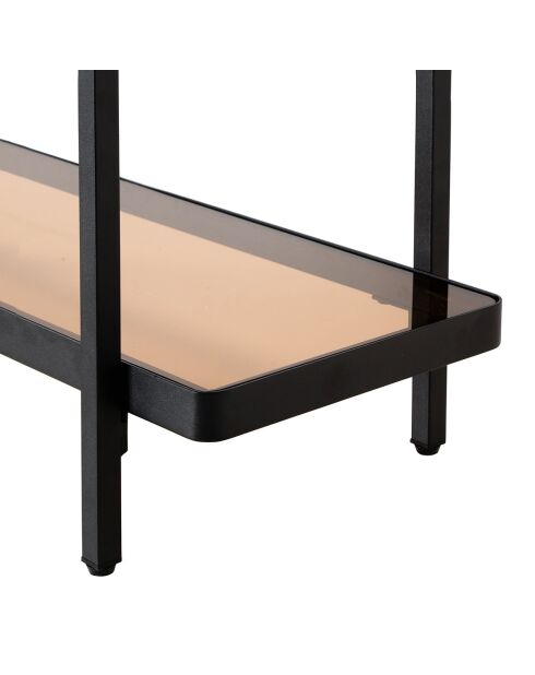 Console Ora avec deux plateaux en verre fumé - L.80 cm