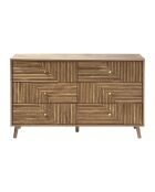 Eden dressoir met 6 laden gelamineerde gevels met houten decor - L.120 cm