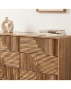 Eden dressoir met 6 laden gelamineerde gevels met houten decor - L.120 cm