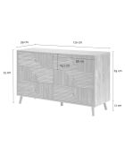 Eden dressoir met 6 laden gelamineerde gevels met houten decor - L.120 cm