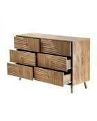 Eden dressoir met 6 laden gelamineerde gevels met houten decor - L.120 cm