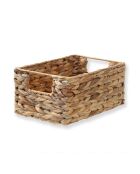 Cestino in giacinto d'acqua con struttura in metallo - H.13 cm