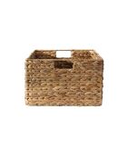 Cestino in giacinto d'acqua con struttura in metallo - H.13 cm