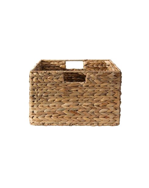 Cestino in giacinto d'acqua con struttura in metallo - H.13 cm