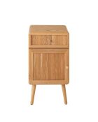 Comodino Ava 1 anta e 1 cassetto con frontali in laminato con decoro in legno marrone chiaro - H.71 cm