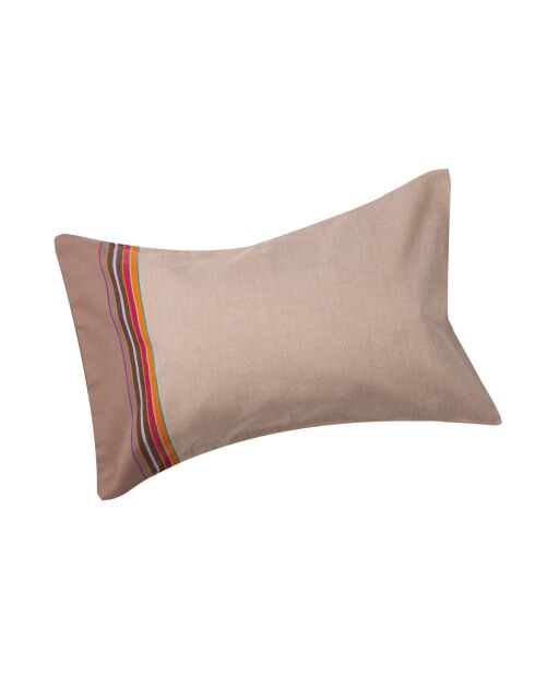 Coussin de plage gonflable en kikoy Lamu taupe - 26x40 cm
