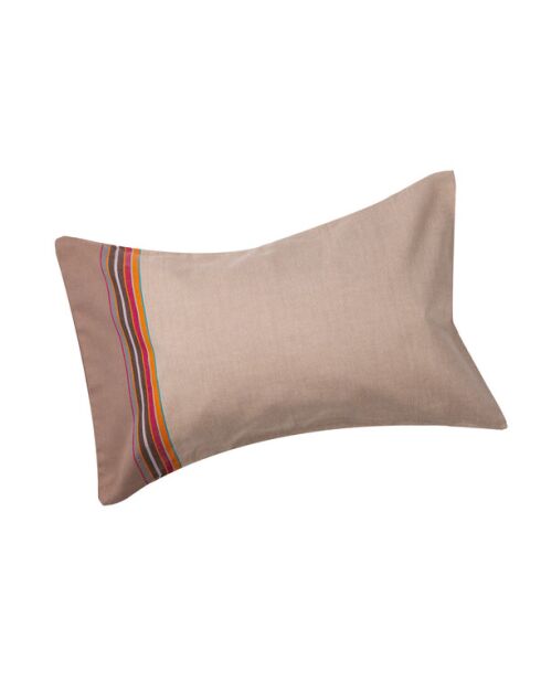 Coussin de plage gonflable en kikoy Lamu taupe - 26x40 cm