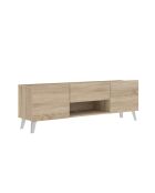 Porta TV Brighton 2 o 2 ante 1 cassetto legno chiaro e colori bianchi - L.140 cm