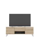 Porta TV Brighton 2 o 2 ante 1 cassetto legno chiaro e colori bianchi - L.140 cm