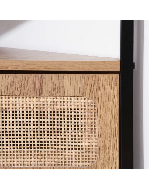 Jaya 1-türiger Eck-TV-Ständer mit Rattanrohr, L.100 cm