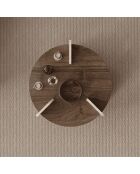 Table basse Milo ronde double plateau coloris noyer et travertin - D.70 cm