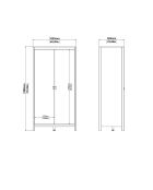 Barcelona Kleiderschrank 2 Türen weiß - H.199 cm